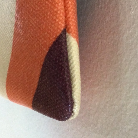 Madewell Stripe Coated Canvas Zip Top Pouch Clutch with Tassel - Picture 10 of 11